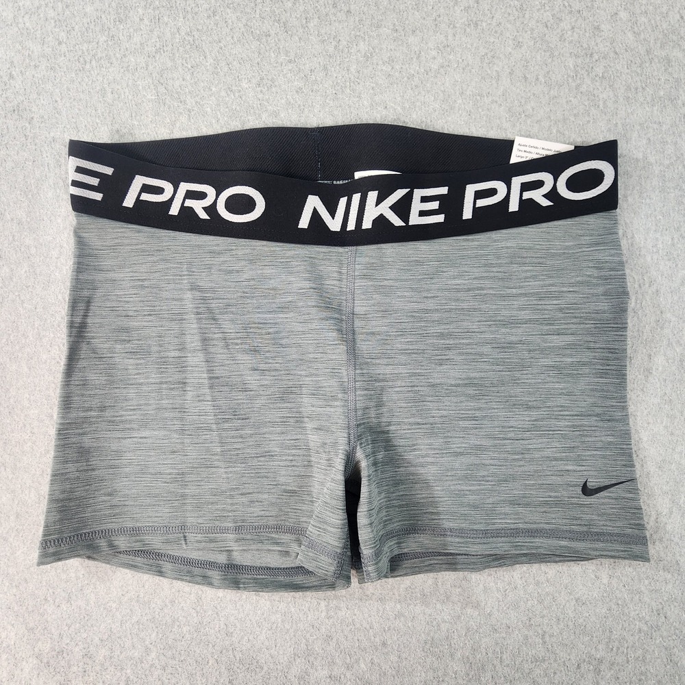 Nike Pro Dri-FIT Training Shorts Womens XL Gray Tight Fit Mid Rise CZ9857-084
